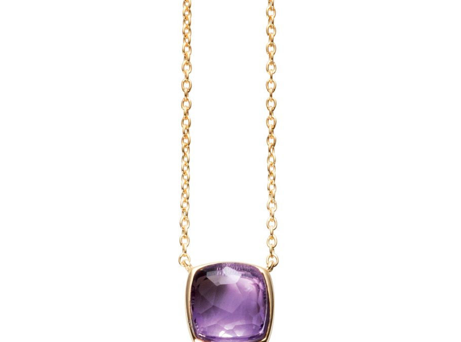 ratius Collier 09.446AM.35Silber goldplattiert, Amethyst