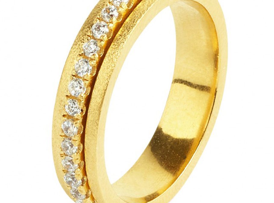 Bernd Wolf Ring 54051156Silber 24ct goldplattiert, Zirkonia