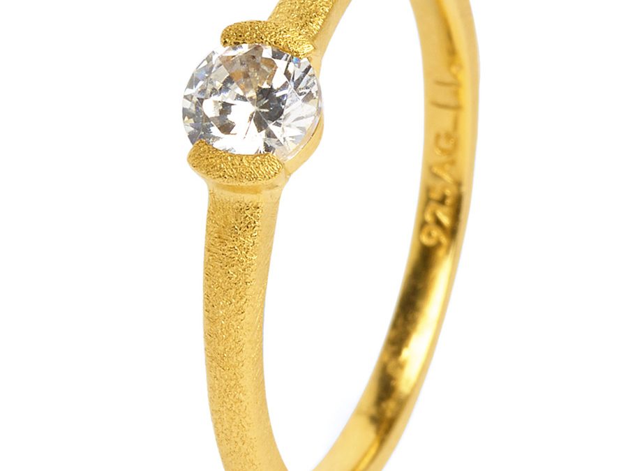 Bernd Wolf Ring 52803156Silber 24ct goldplattiert, Zirkonia