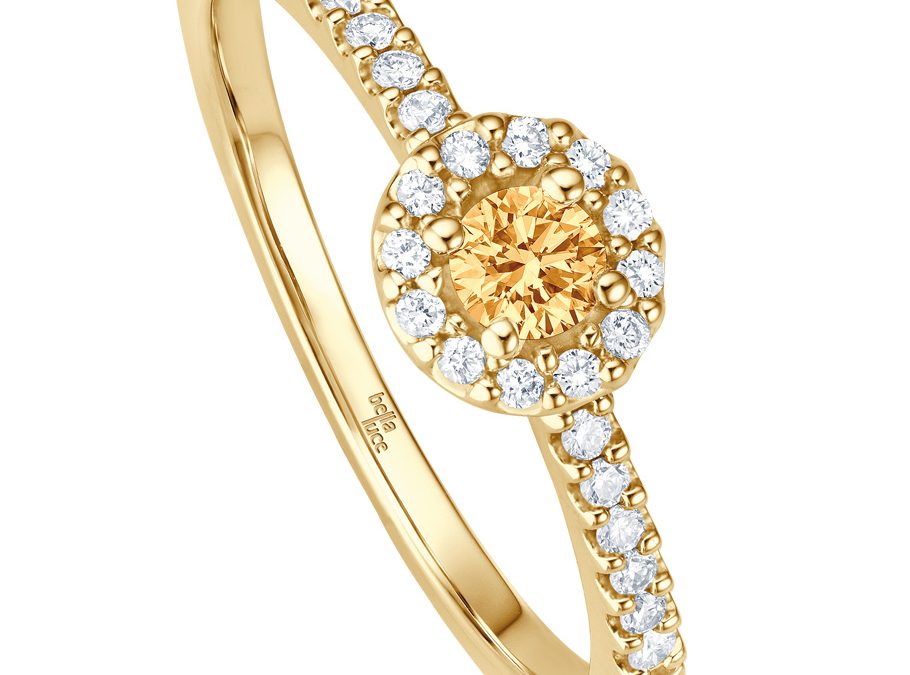 bellaluce Ring EH003767Gelbgold mit Citrin, Brillanten