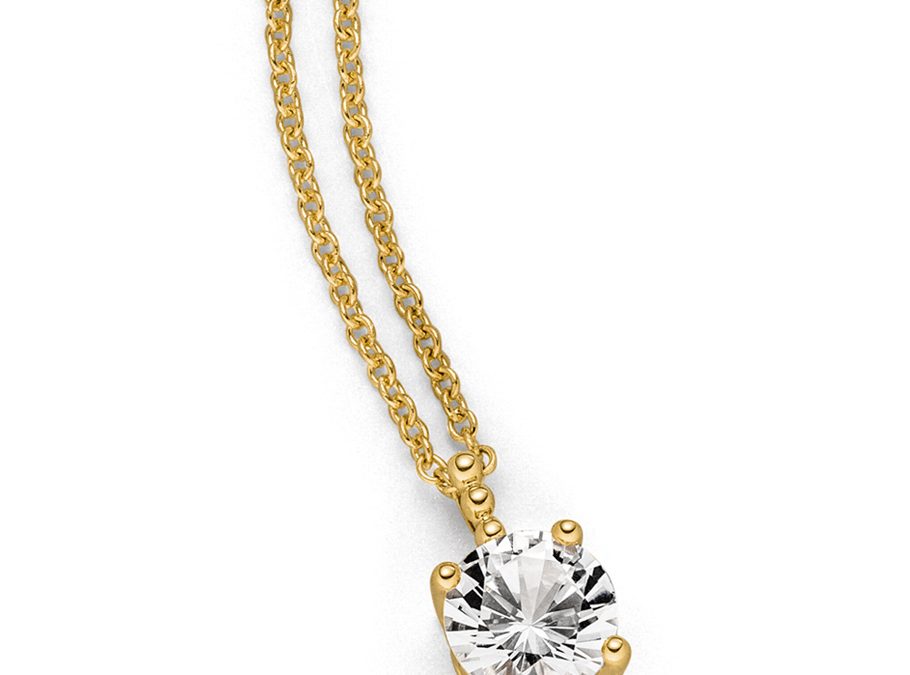 Mio Fallegro Collier mf2402Gelbgold mit Saphir